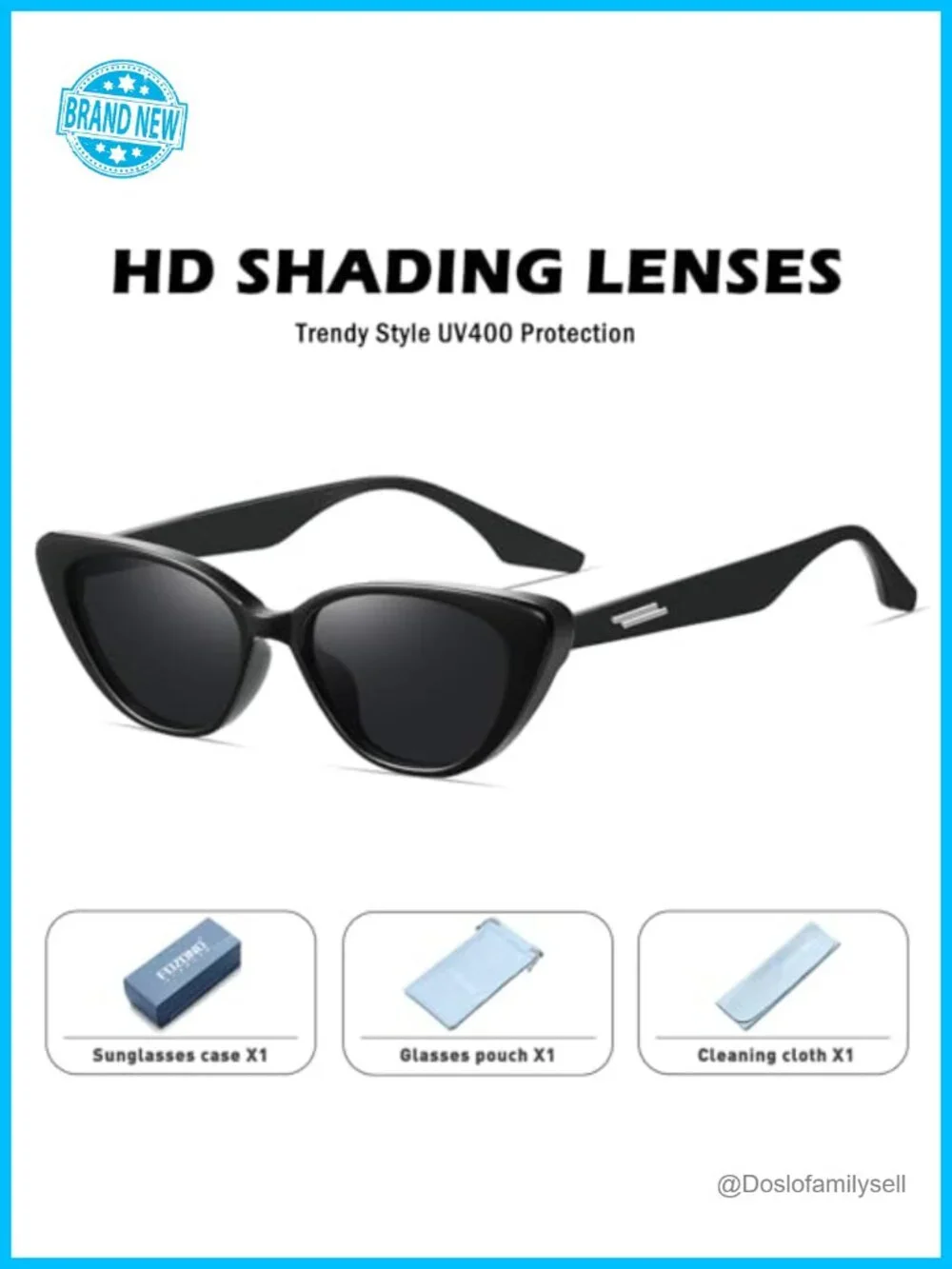 Vintage Cat Eye Sunglasses with UV400 Protection Lightweight Retro Shades